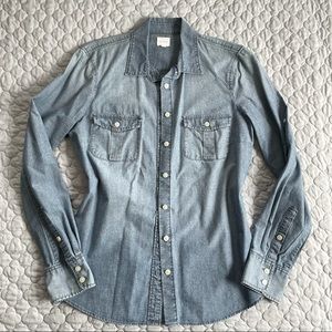 J Crew Chambray Denim Button Down